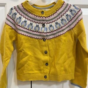 BNWT Mini Boden Penguin Fair Isle Kids Cardigan Sweater